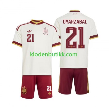 Spania Mikel Oyarzabal 21 World Cup 2026 Barn Borte Fotballdrakt Kortermet Spania Mikel Oyarzabal 21 World Cup 2026 Barn Borte Fotballdrakt Kortermet